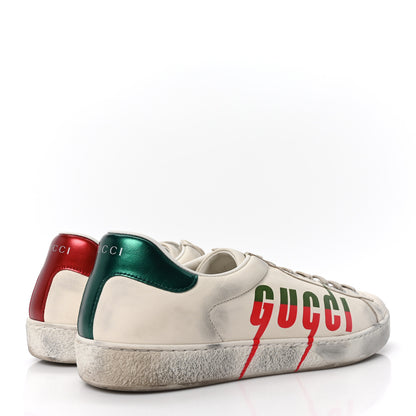 Gucci Distressed Calfskin Mens Ace Blade Sneakers 10.5 White 5 of 8