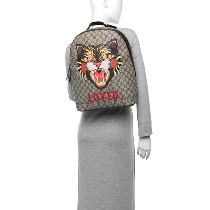 Gucci GG Supreme Monogram Angry Cat Dome Backpack 2 of 11