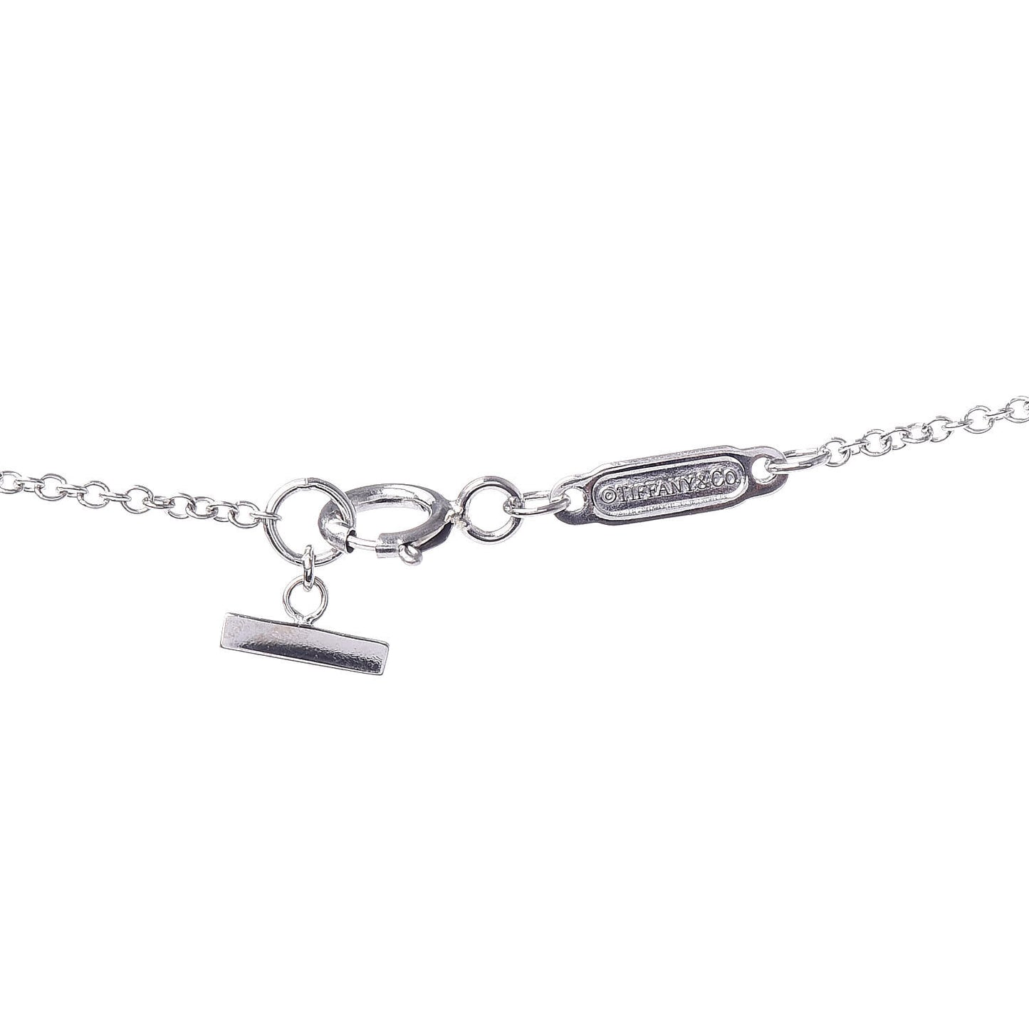 18K White Gold Small T Smile Pendant Necklace
