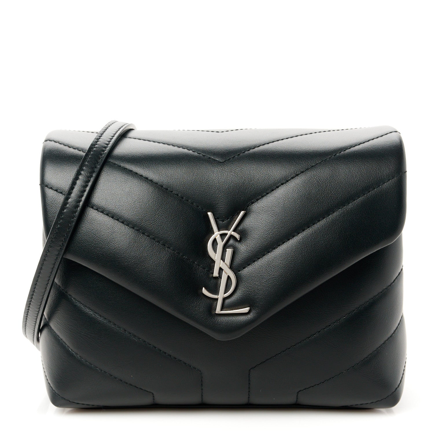 Saint Laurent Calfskin Y Quilted Monogram Toy Loulou Crossbody Bag Black 1 of 12