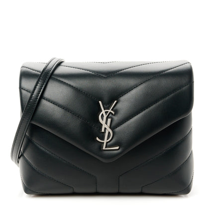 Saint Laurent Calfskin Y Quilted Monogram Toy Loulou Crossbody Bag Black 1 of 12