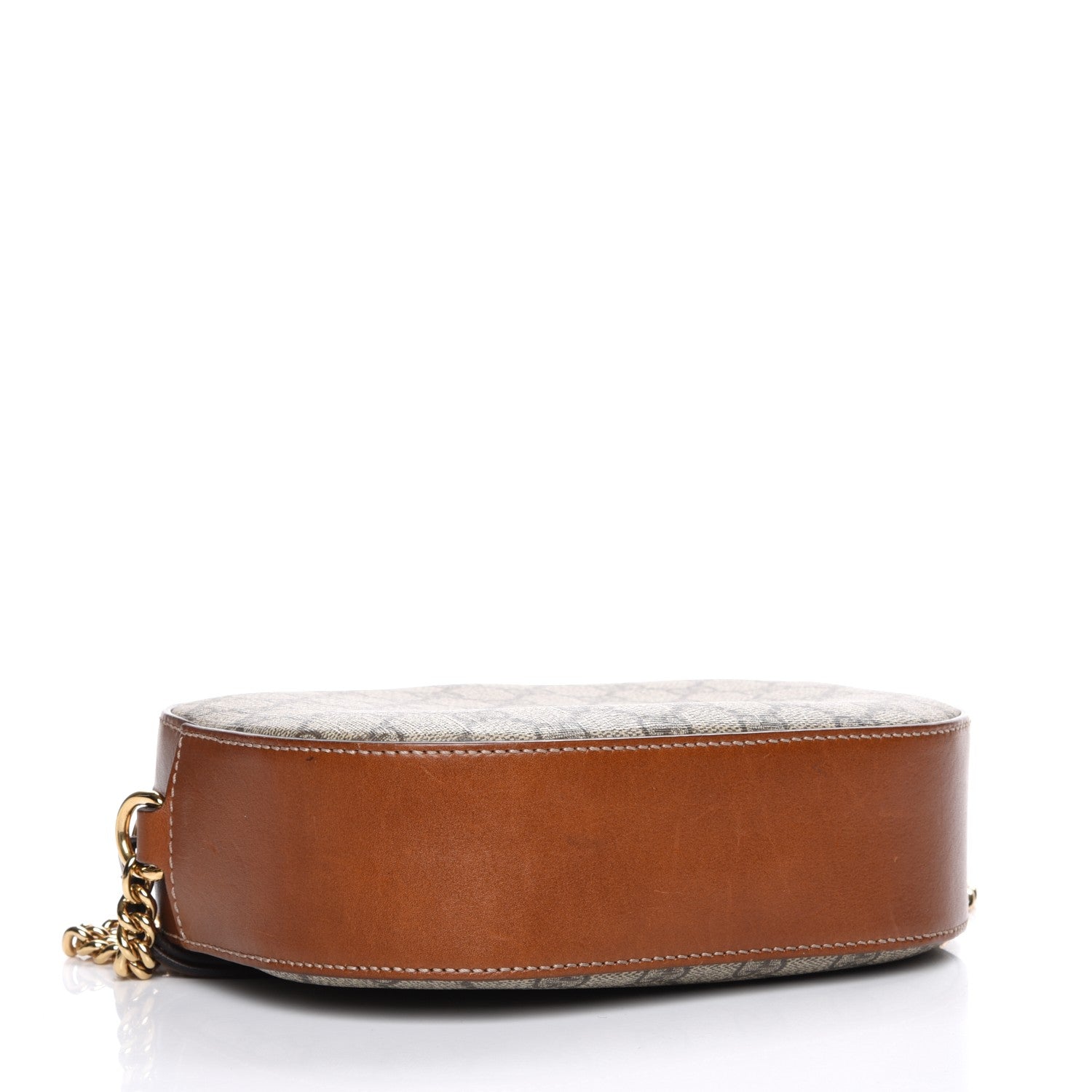 Gucci GG Supreme Monogram Cuoio Toscano Mini Chain Shoulder Bag Beige Ebony Cuir 3 of 7
