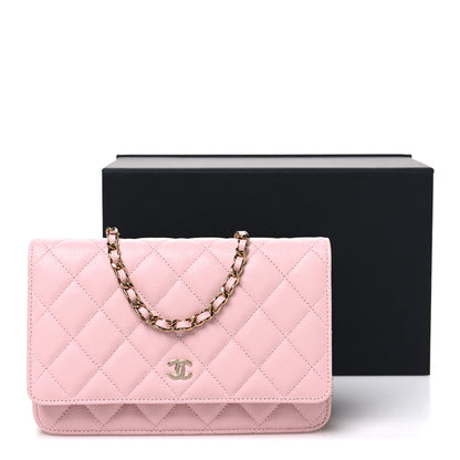 Chanel Caviar Quilted Wallet on Chain WOC Light Pink 12 of 12