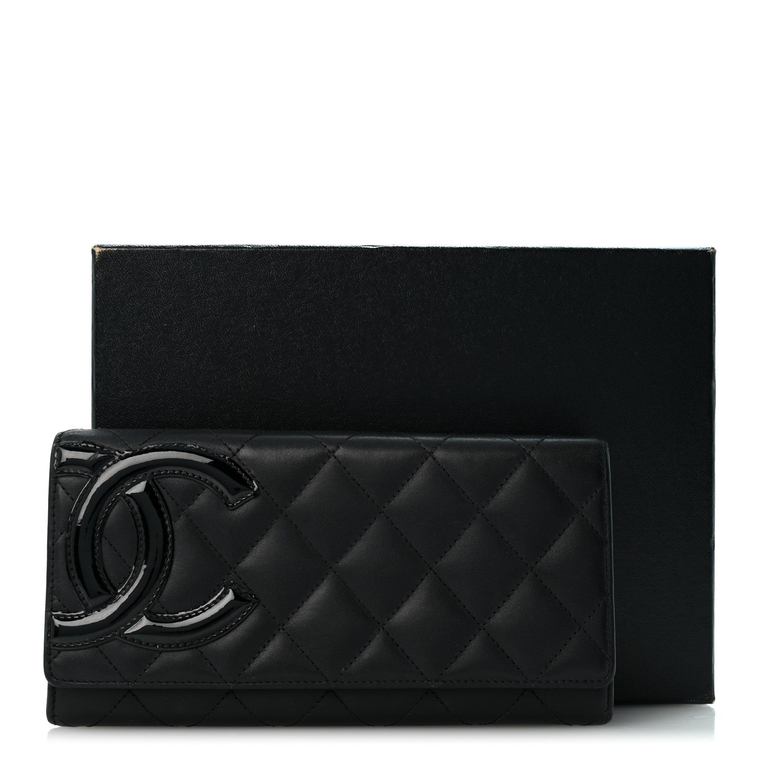 Chanel Calfskin Quilted Cambon Long Double Wallet Black 13 of 13