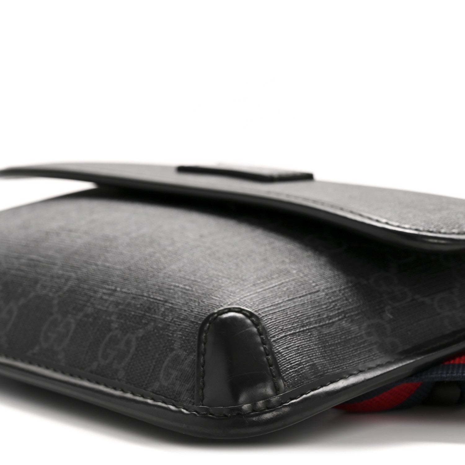 Gucci GG Supreme Monogram Web Slim Belt Bag Black Grey 10 of 12