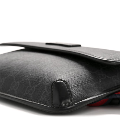 Gucci GG Supreme Monogram Web Slim Belt Bag Black Grey 10 of 12