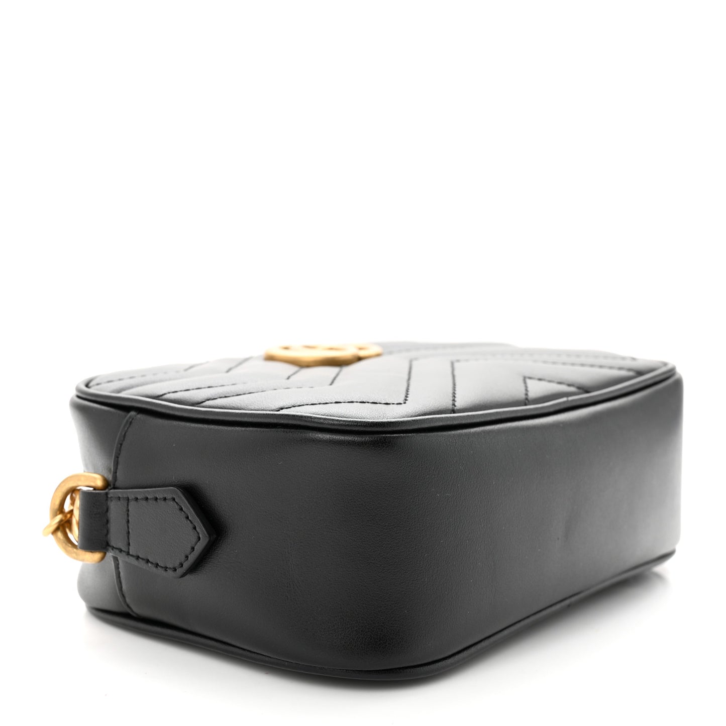Calfskin Matelasse Mini GG Marmont Chain Shoulder Bag Black