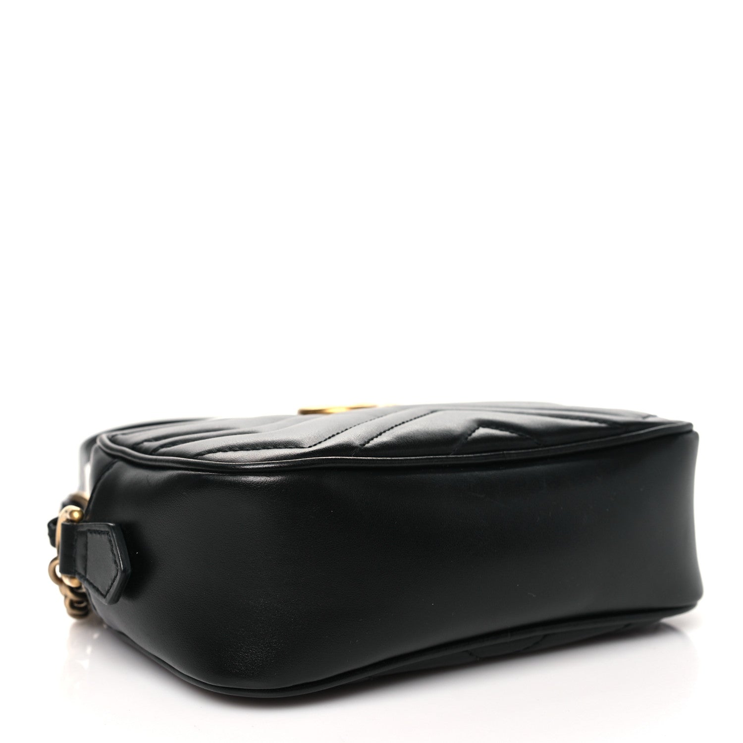 Gucci Calfskin Matelasse Mini GG Marmont Chain Shoulder Bag Black 4 of 9