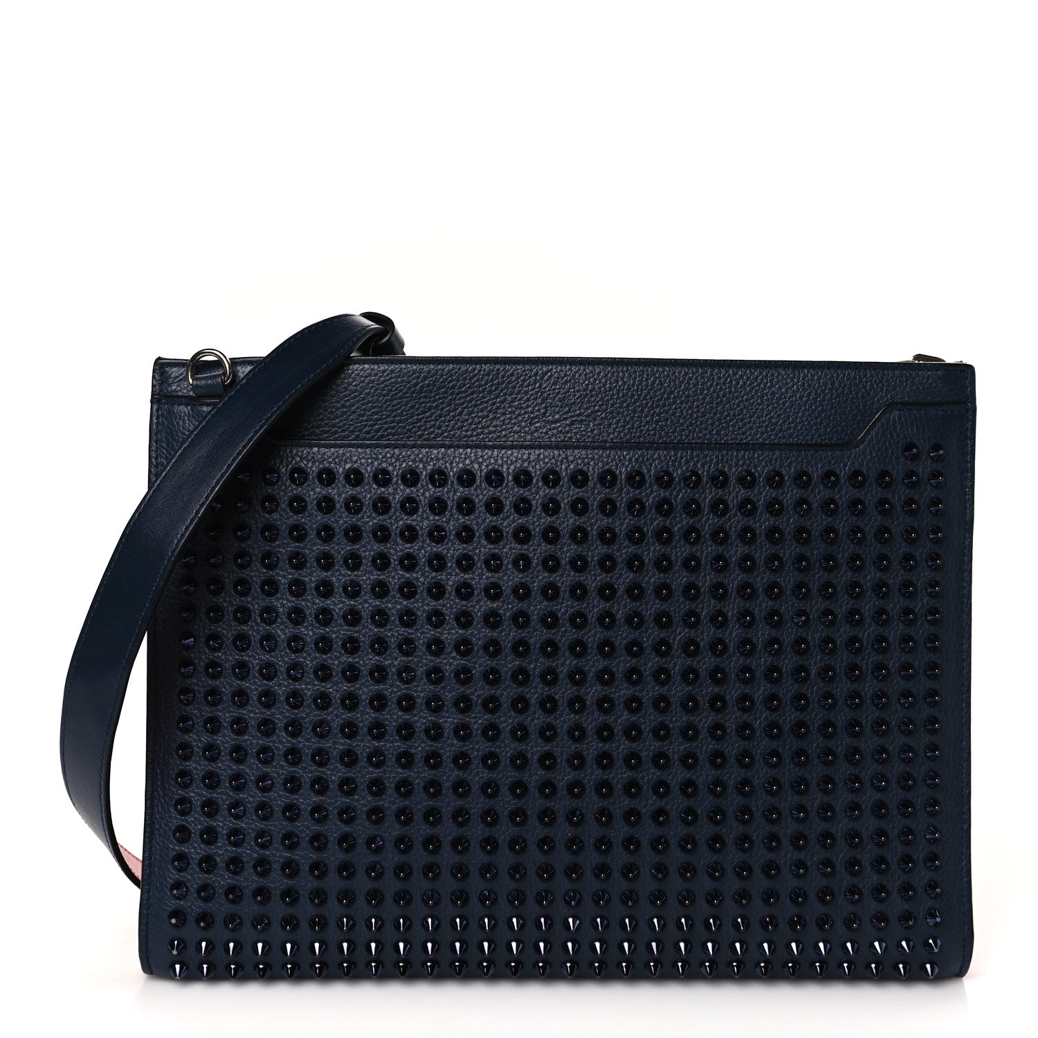 Christian Louboutin Calfskin Studded Skypouch Crossbody Clutch Marine 1 of 7