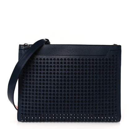 Christian Louboutin Calfskin Studded Skypouch Crossbody Clutch Marine 1 of 7