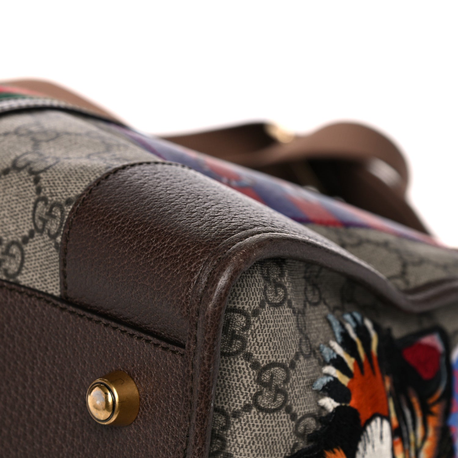 Gucci Soft GG Supreme Monogram Courrier Medium Duffle Bag Beige New Acero Multicolor 13 of 24