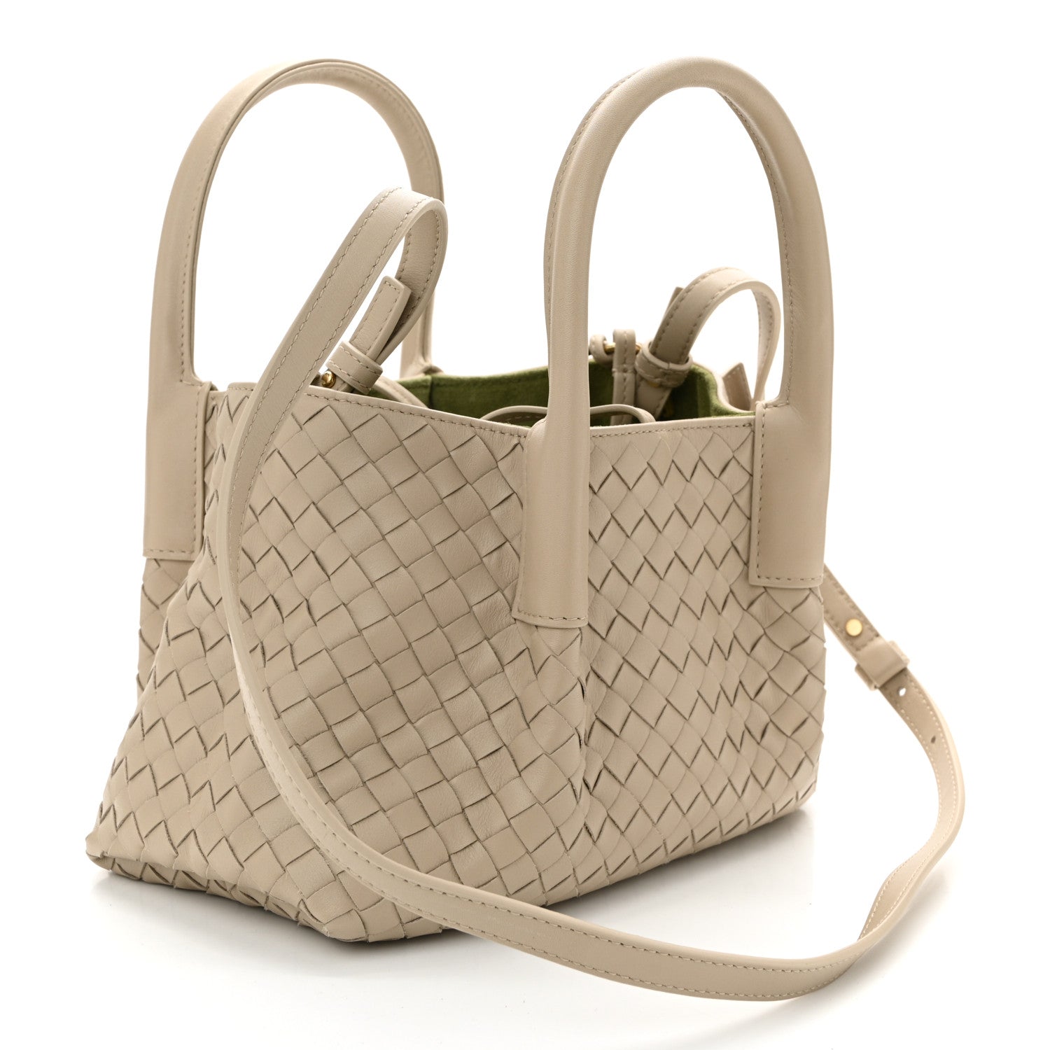 Bottega Veneta Calfskin Intrecciato Small Pinacoteca Tote Ecru Matcha 4 of 10
