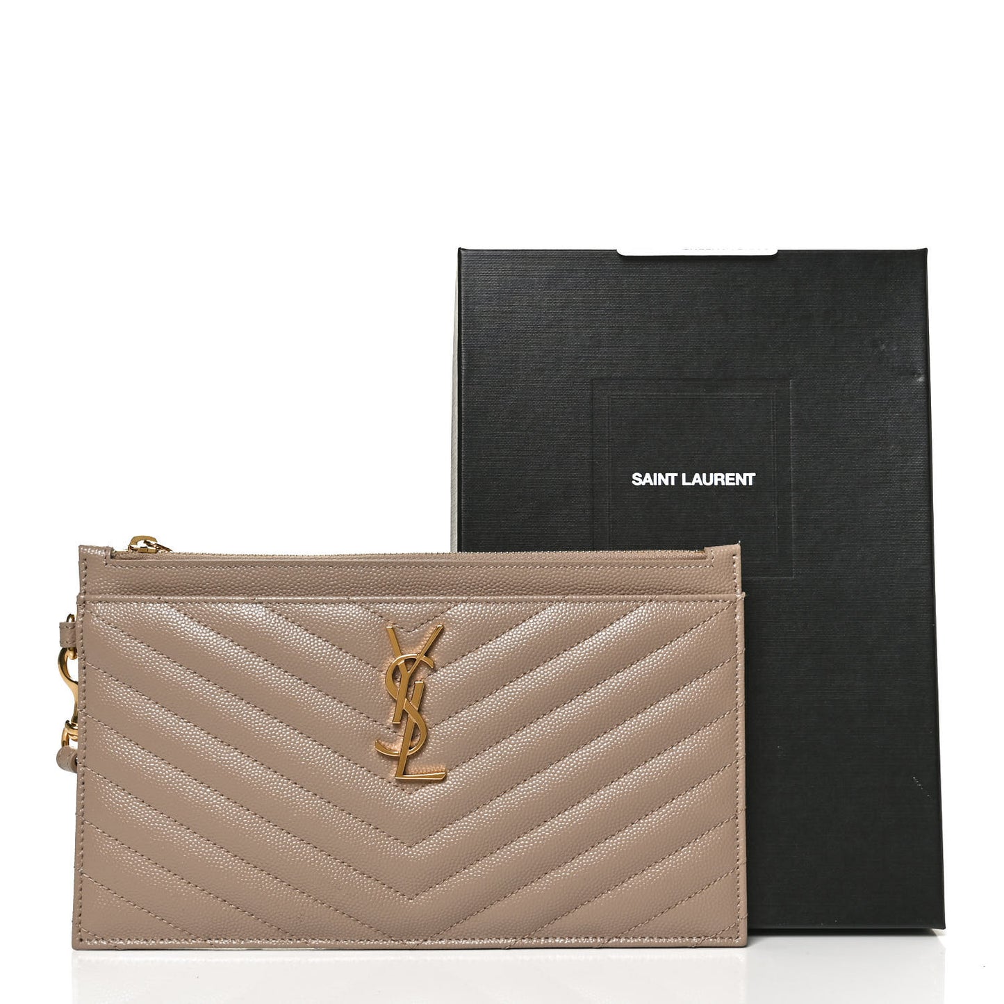 Grain De Poudre Chevron Monogram Large Bill Pouch Cork