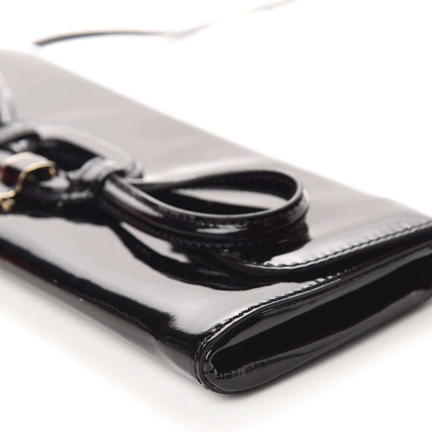 Patent Bow Convertible Clutch Black