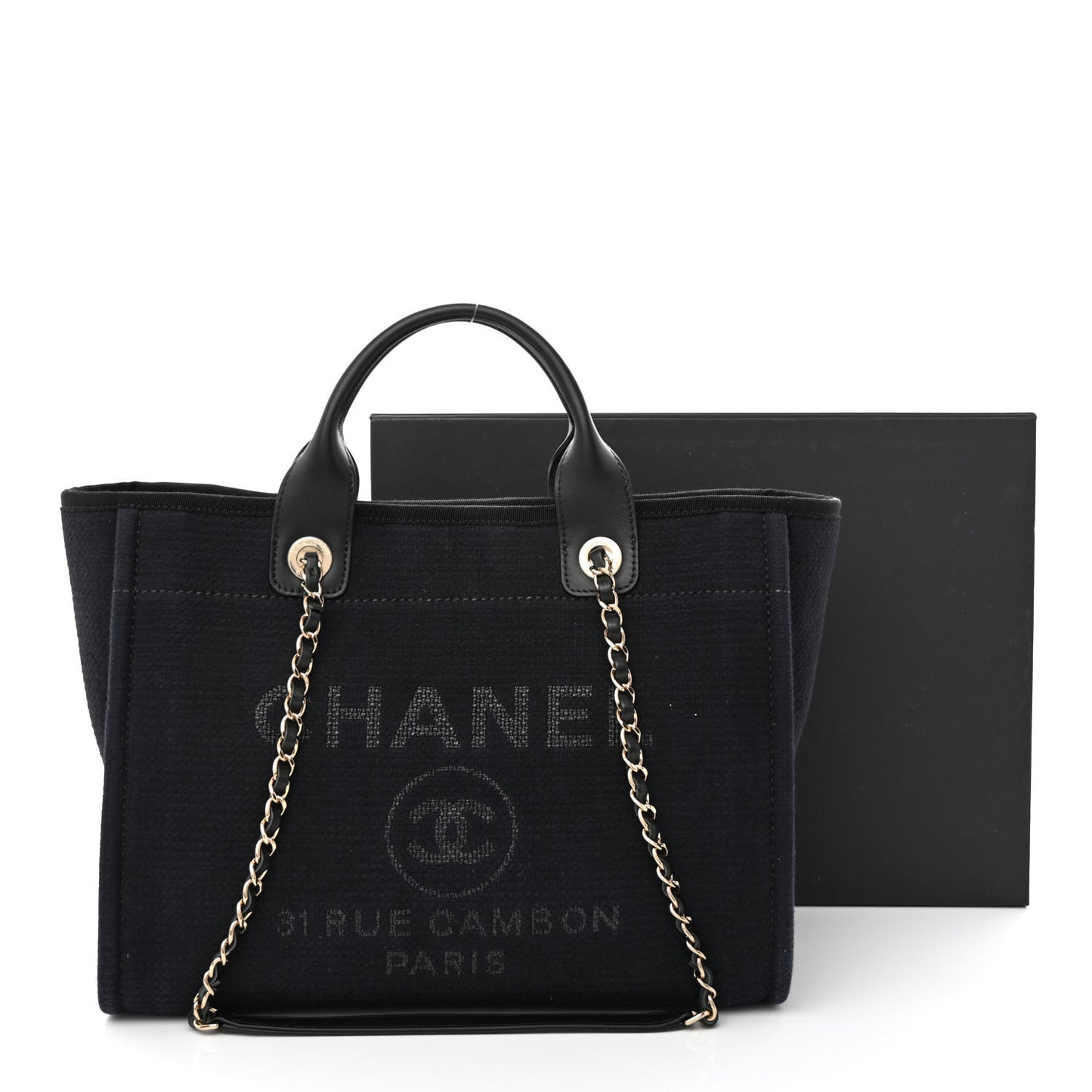 Canvas Medium Deauville Tote Black