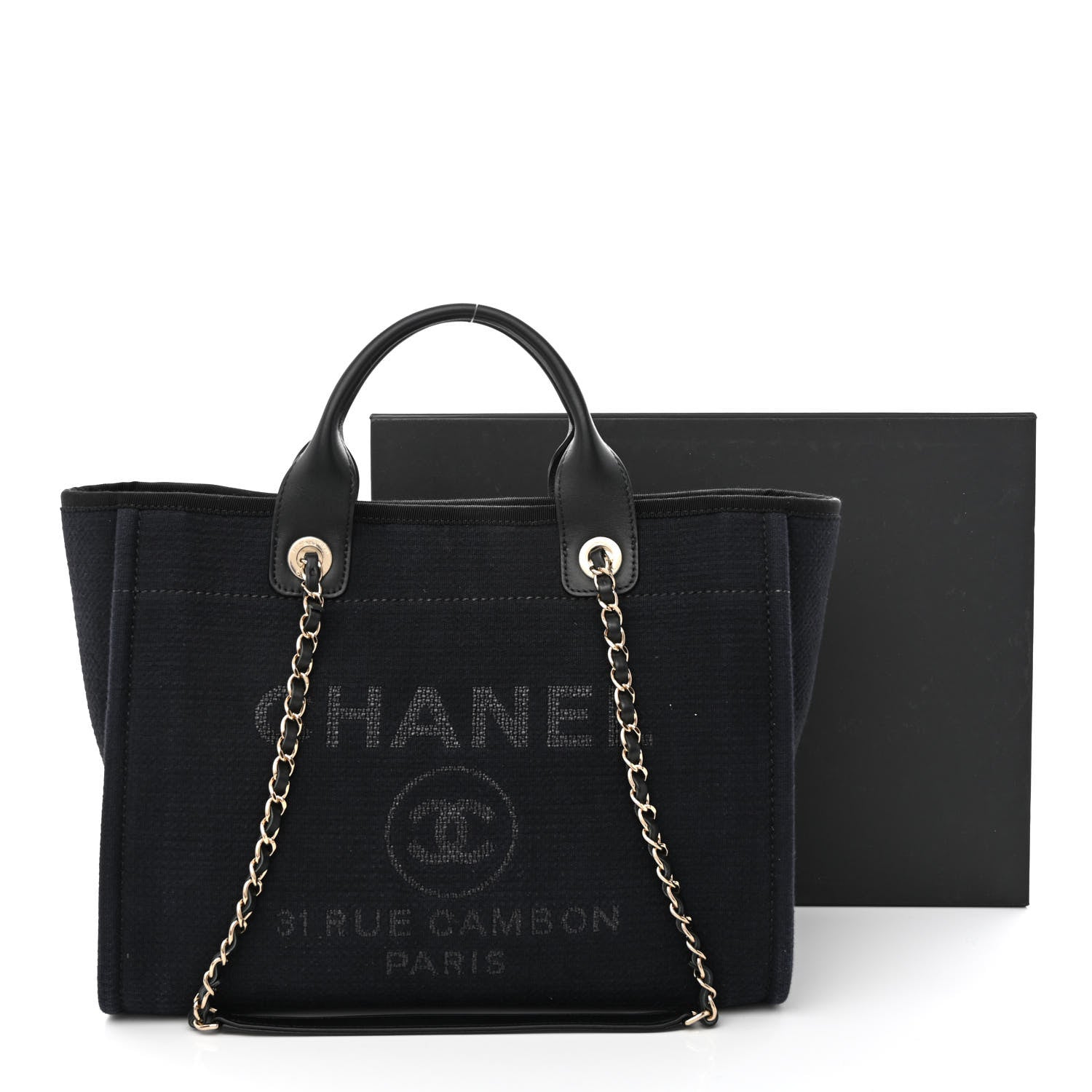 Chanel Canvas Medium Deauville Tote Black 13 of 13