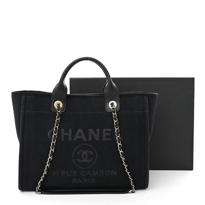 Chanel Canvas Medium Deauville Tote Black 13 of 13