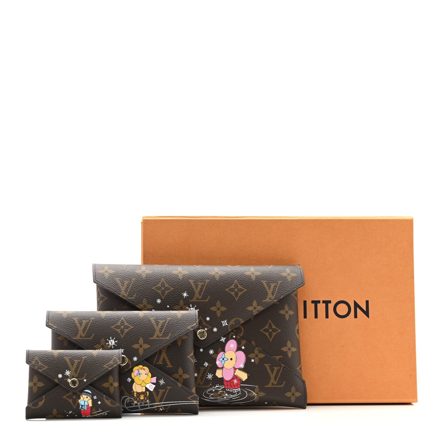 Louis Vuitton Monogram 2023 Christmas Animation Kirigami Pochette Set 10 of 10