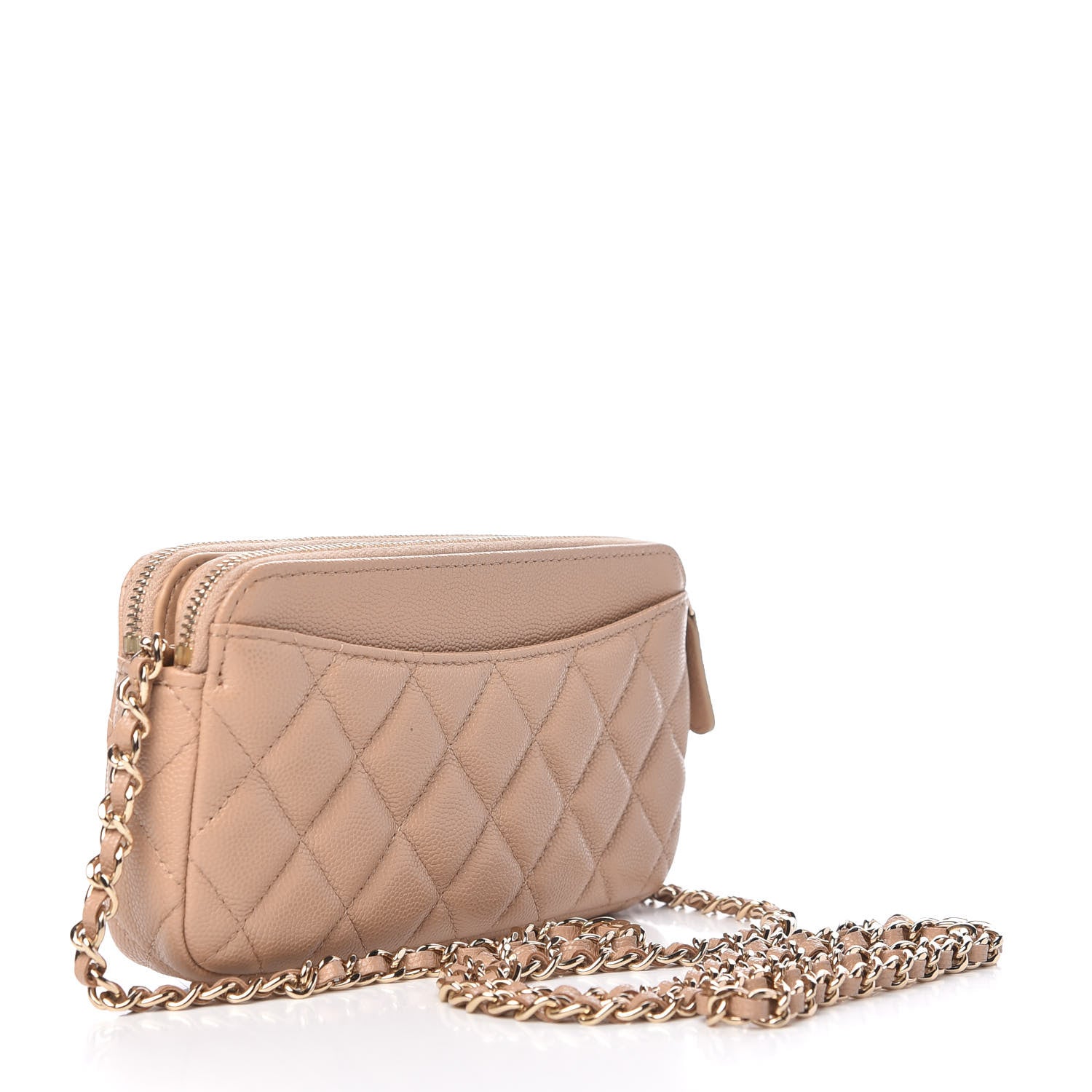 Chanel Caviar Quilted Small Clutch With Chain Beige 3 of 10