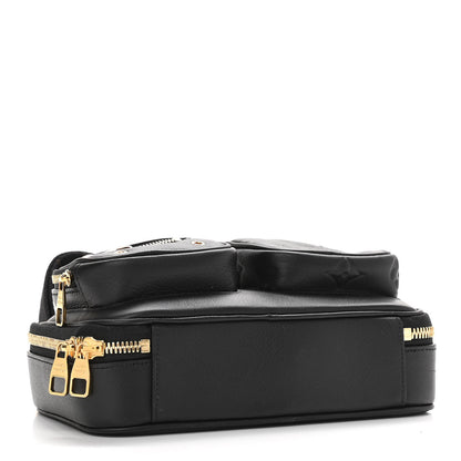 Louis Vuitton Calfskin Monogram Embossed Utility Crossbody Black 4 of 9