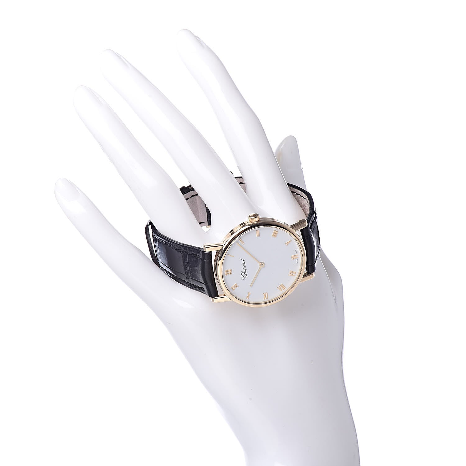 Chopard 18K Yellow Gold Alligator 34mm Classique Manual Winding Watch 2 of 9