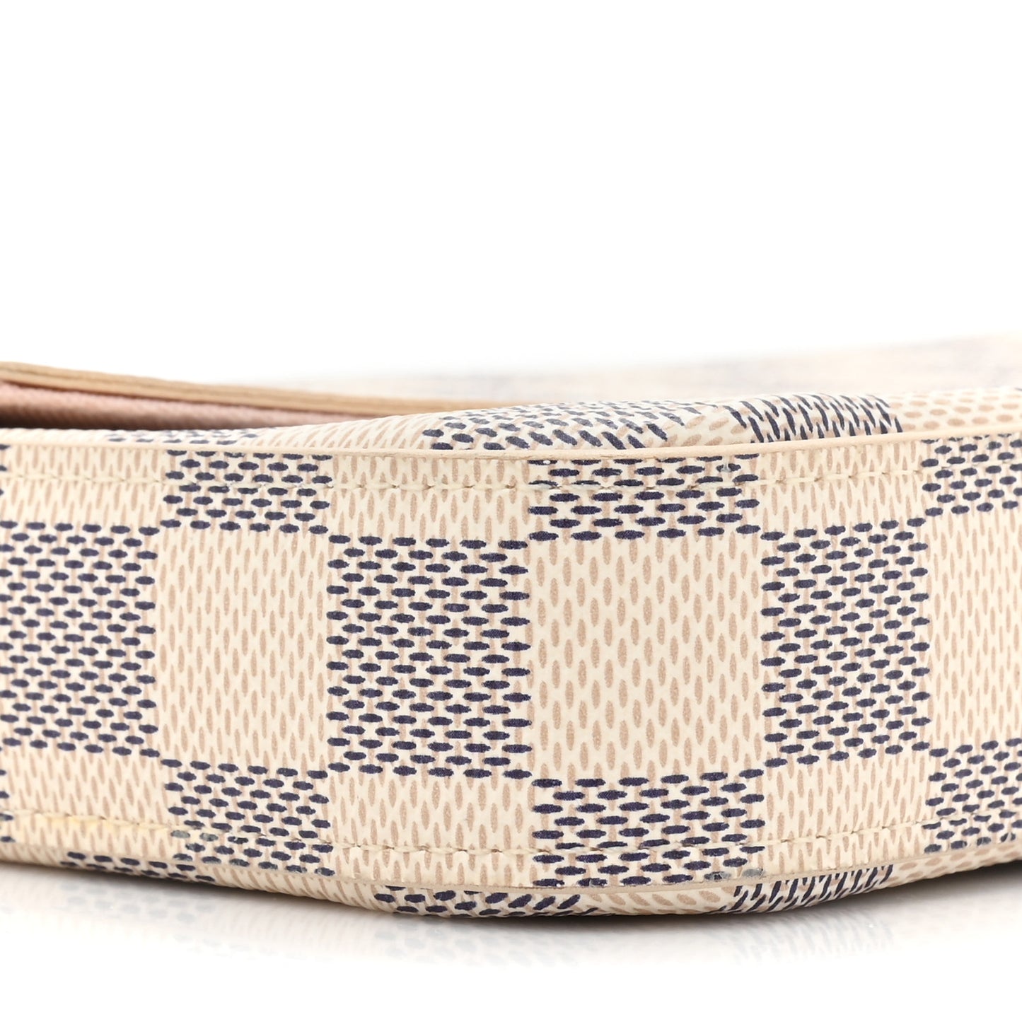 Damier Azur Pochette Felicie Chain Wallet Rose Ballerine
