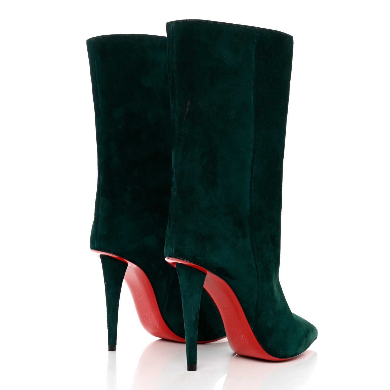 Christian Louboutin Veau Velours Astrilarge 100 Booties 35.5 Green 4 of 8