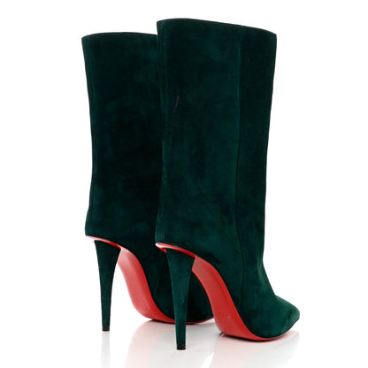 Christian Louboutin Veau Velours Astrilarge 100 Booties 35.5 Green 4 of 8