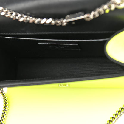 Saint Laurent Patent Grain de Poudre Small Monogram Kate Satchel Neon Yellow 5 of 16
