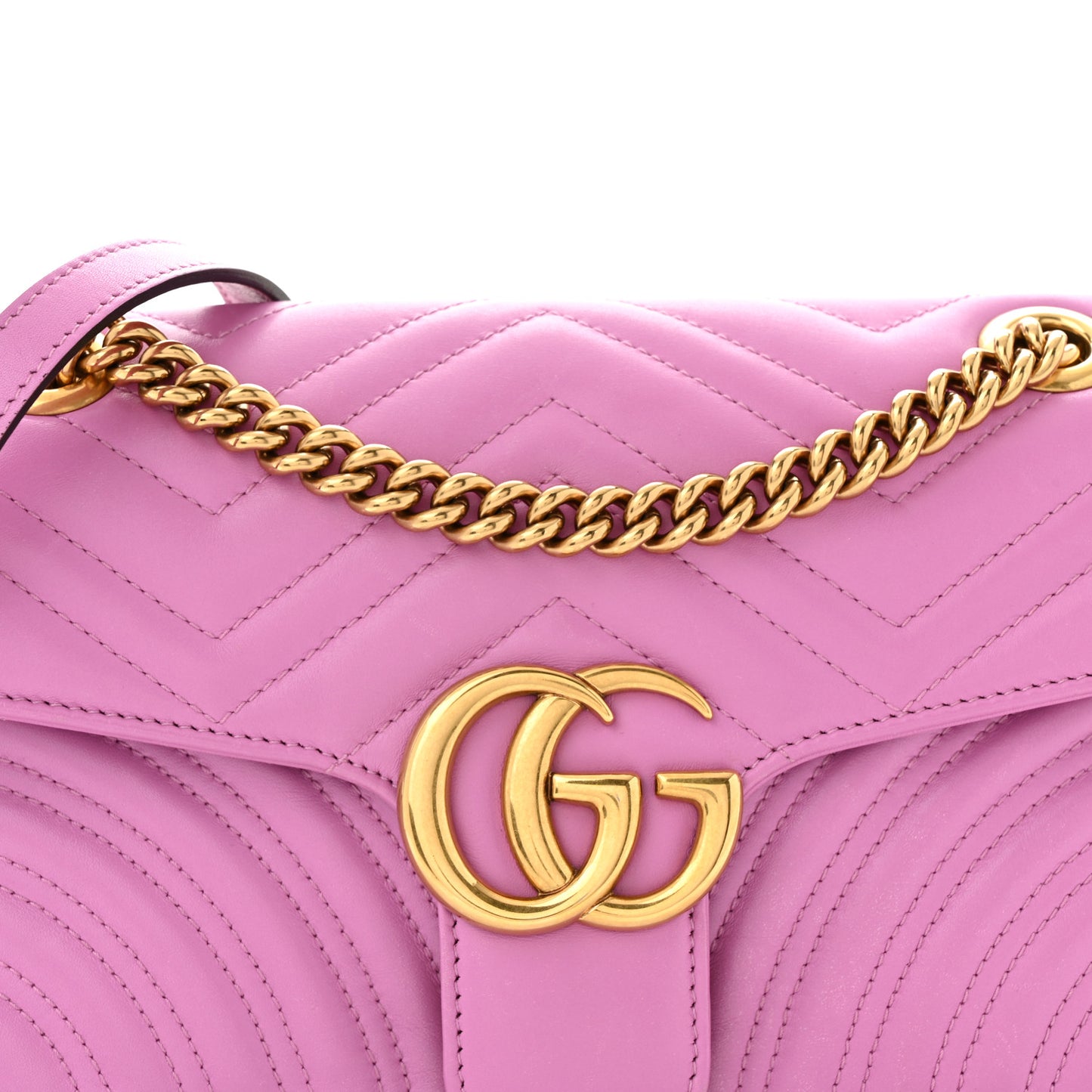 Calfskin Matelasse Small GG Marmont Shoulder Bag Candy Mousse