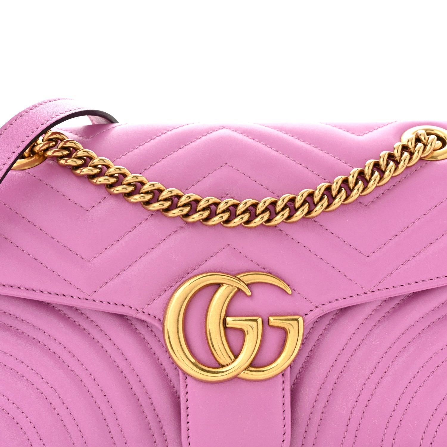 Gucci Calfskin Matelasse Small GG Marmont Shoulder Bag Candy Mousse 8 of 12