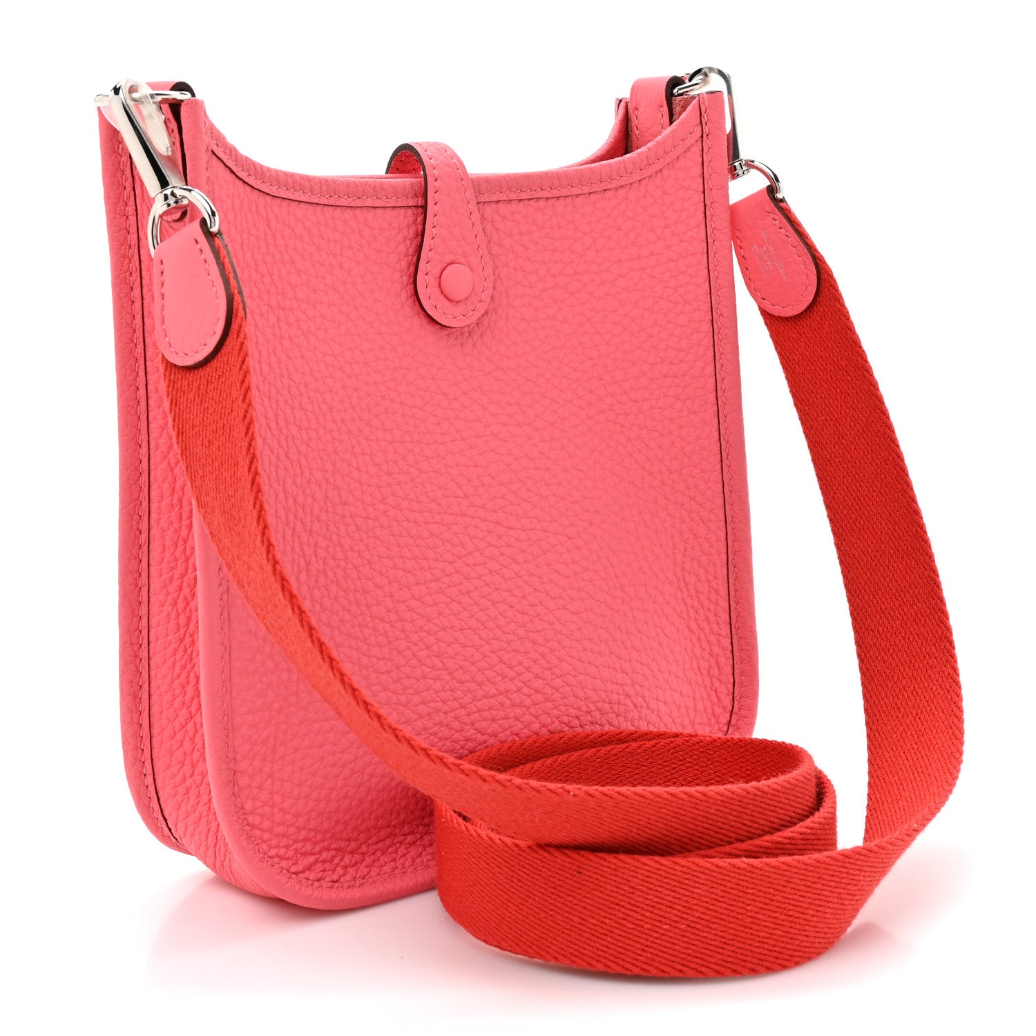 Hermes Taurillon Clemence Amazone Evelyne TPM Rose Azalee Rouge Pivoine 3 of 11