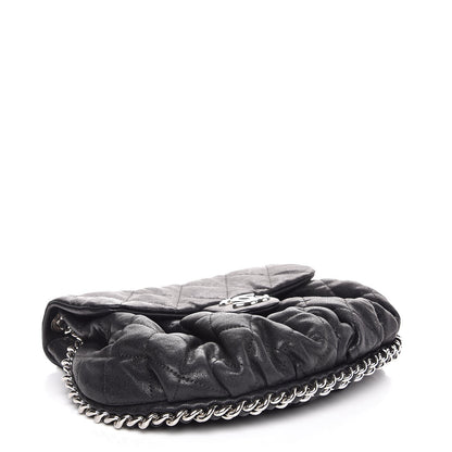 Chanel Washed Lambskin Quilted Medium Chain Around Messenger Black 5 of 7