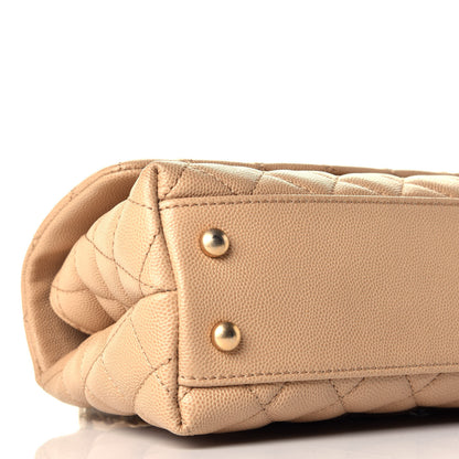 Chanel Caviar Lizard Embossed Quilted Mini Coco Handle Flap Beige 9 of 10