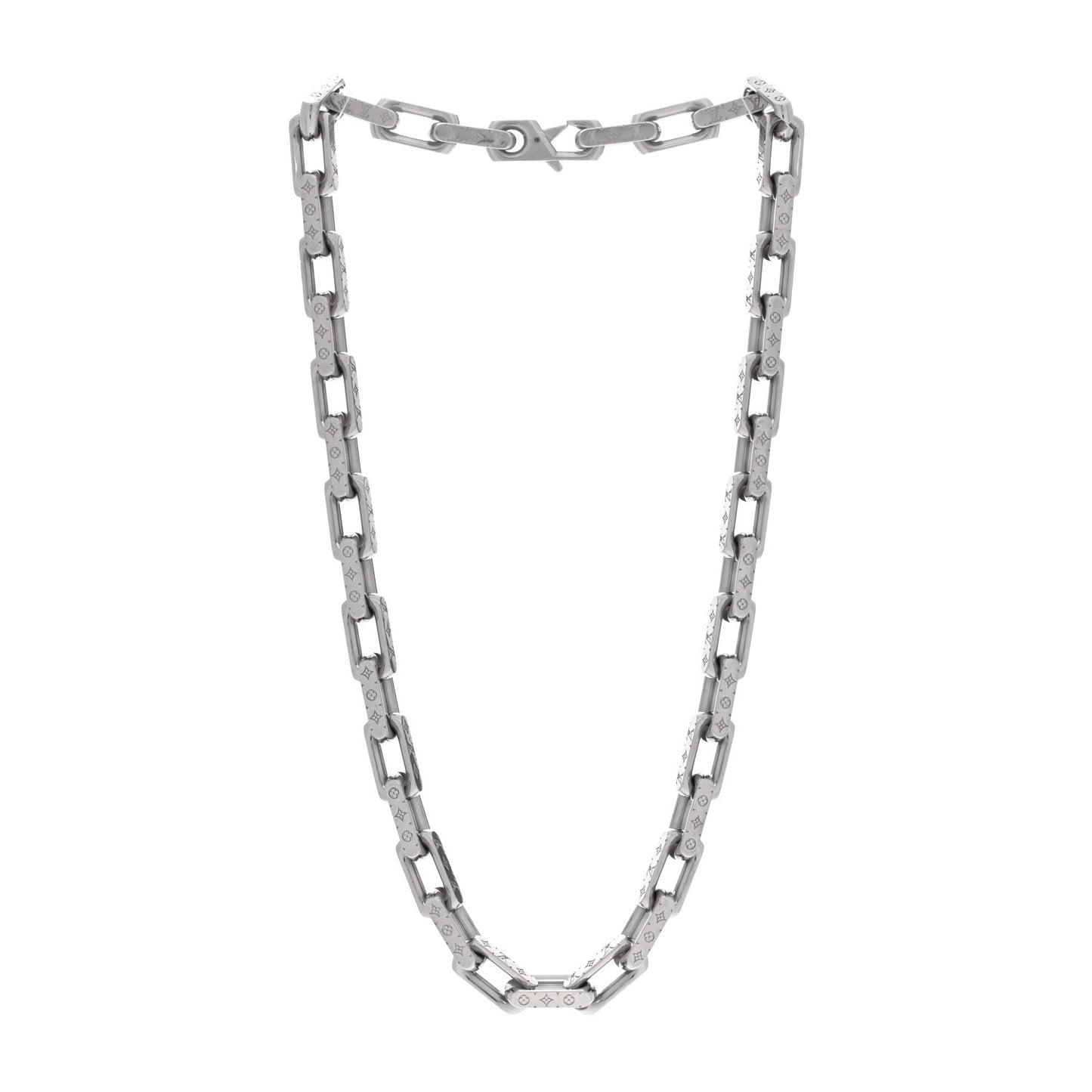 Monogram Chain Necklace Silver
