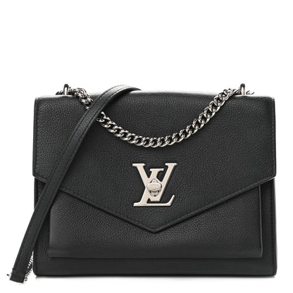 Louis Vuitton Soft Calfskin Mylockme Chain Bag BB Black 1 of 8