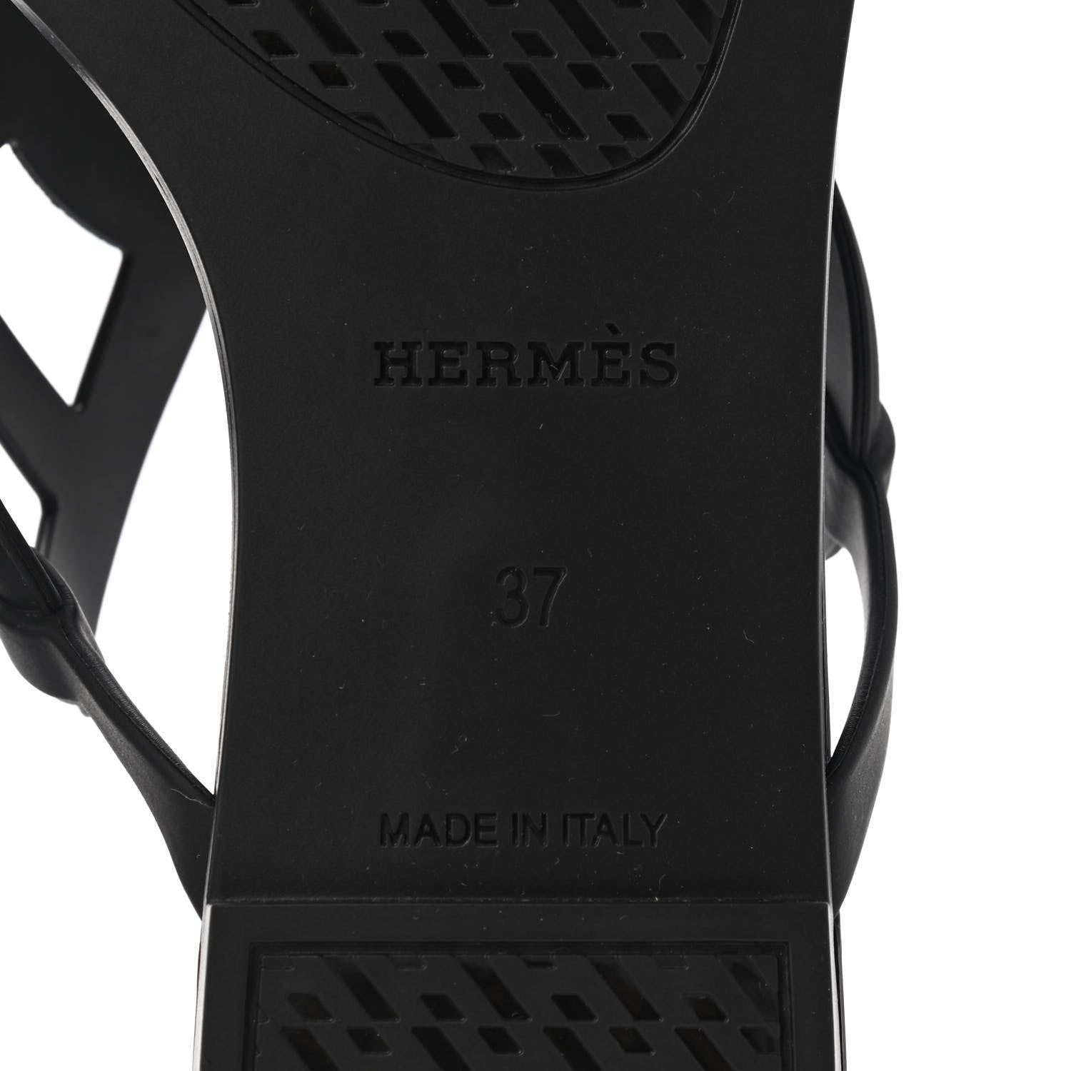 Hermes Rubber Womens Egerie Sandals 37 Black 6 of 9