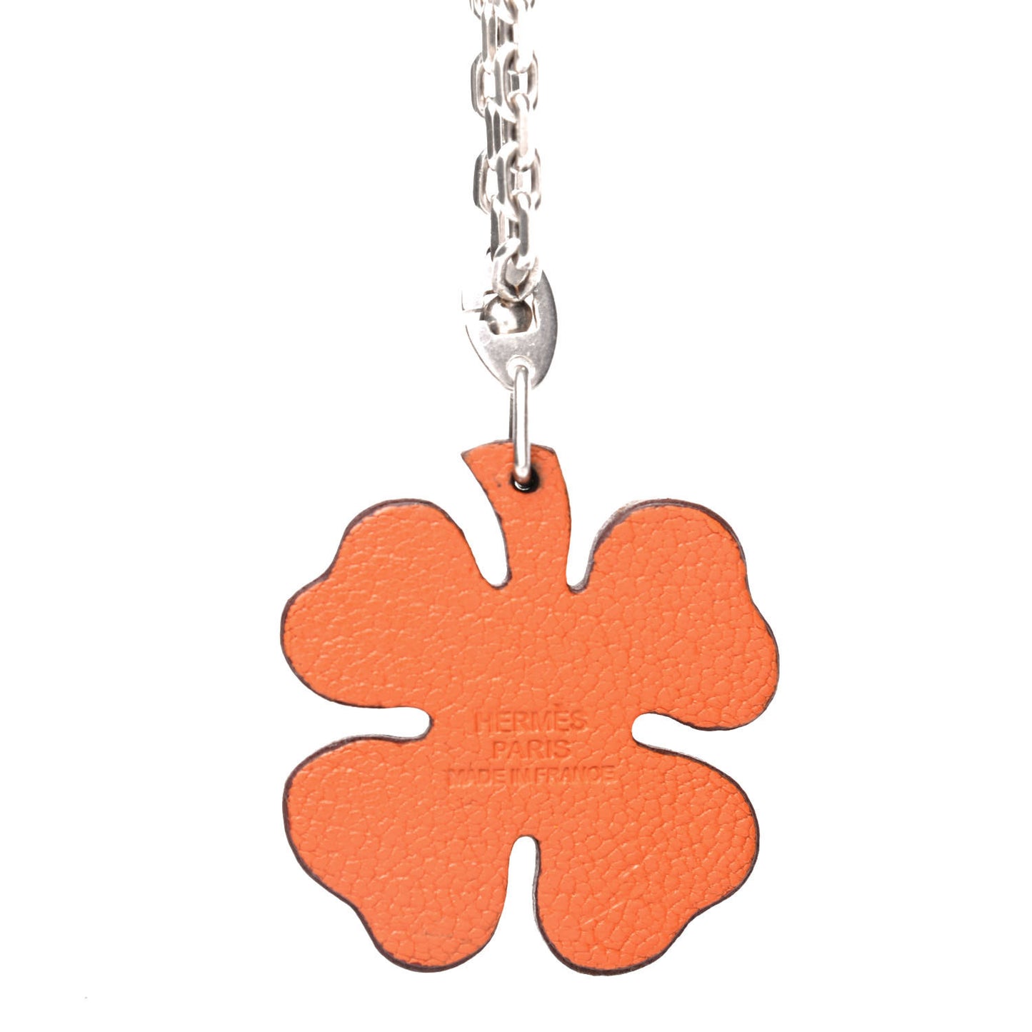 Chevre Mysore Lucky Clover Key Chain Bag Charm Vert Anis Orange