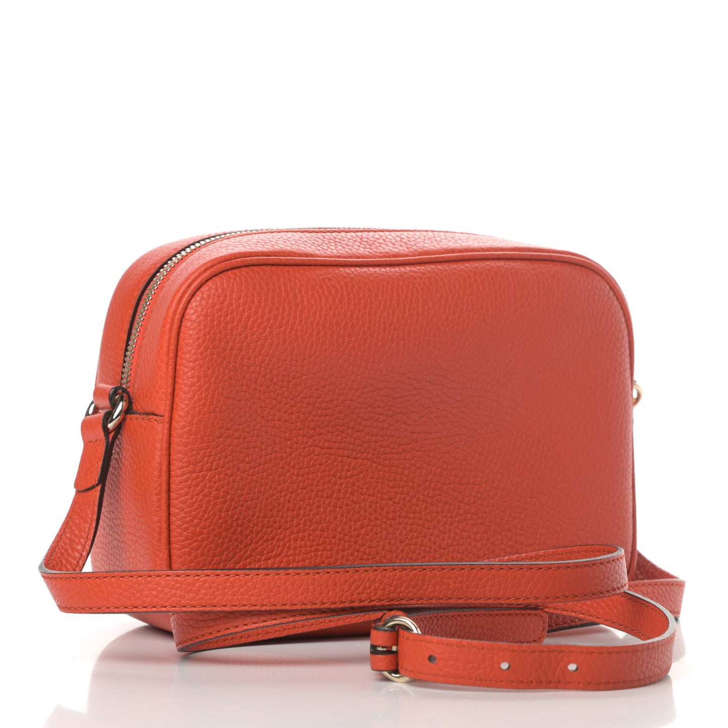 Pebbled Calfskin Small Soho Disco Bag Sun Orange