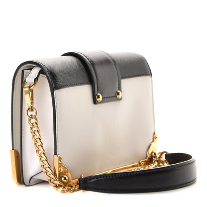 Prada City Calf Saffiano Cahier Bag Talco Black 3 of 8