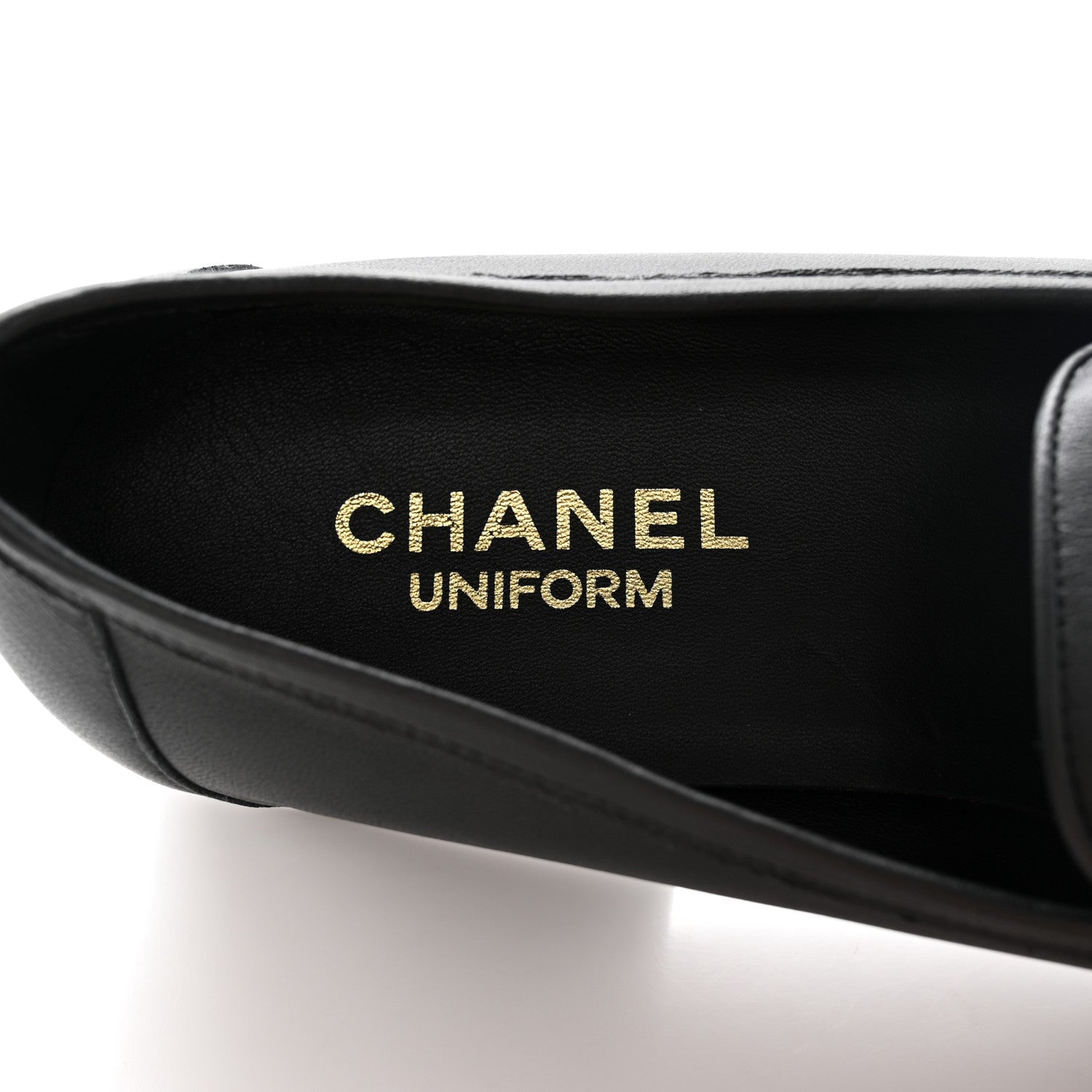 Chanel Calfskin Mens Stitched CC Loafers 43 Black 7 of 11