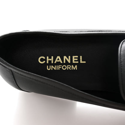Chanel Calfskin Mens Stitched CC Loafers 43 Black 7 of 11