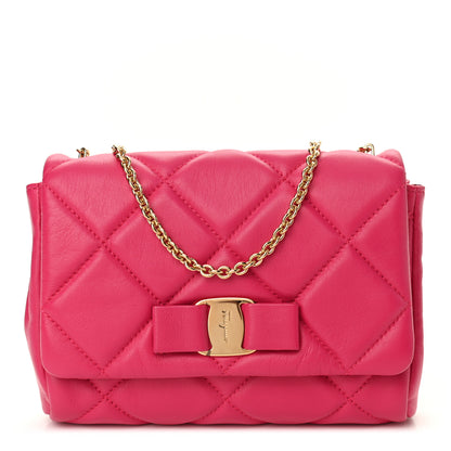 Salvatore Ferragamo Nappa Quilted Ginny Crossbody Pink 1 of 9