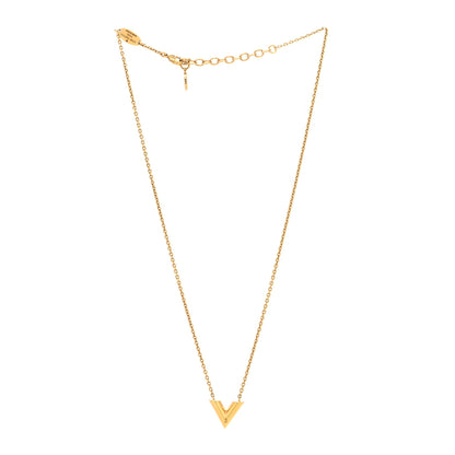 Louis Vuitton Brass Essential V Necklace Gold 3 of 6