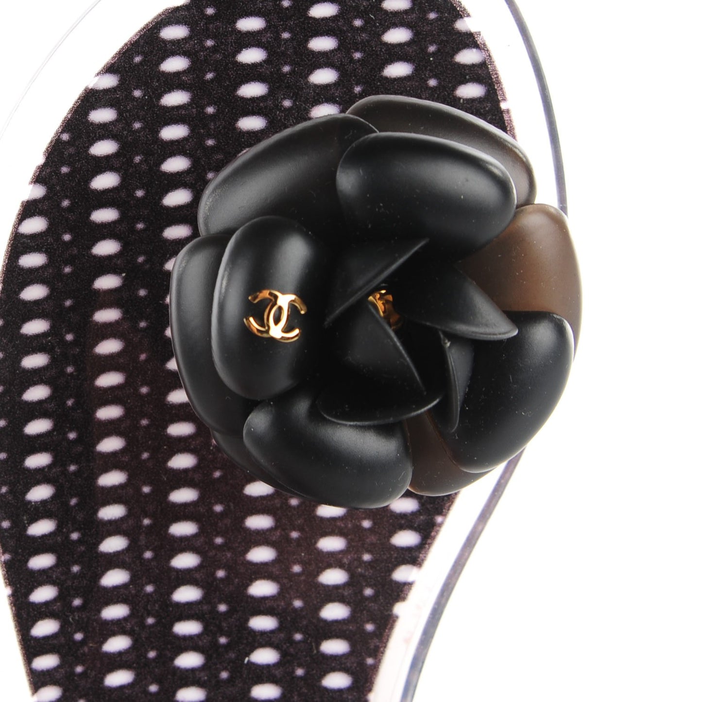 Jelly Camellia Thong Sandals 36 Black