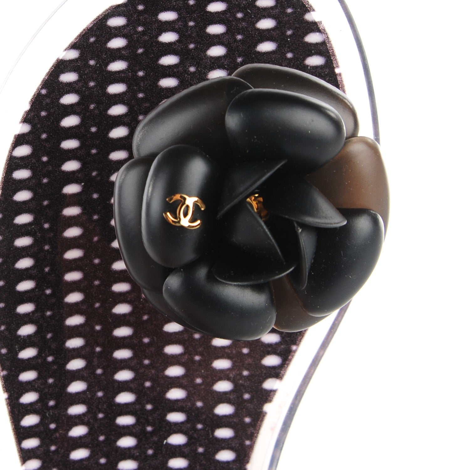 Chanel Jelly Camellia Thong Sandals 36 Black 4 of 7