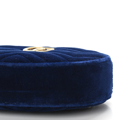 Gucci Velvet Matelasse GG Marmont Belt Bag 85 34 Cobalt Blue 10 of 10