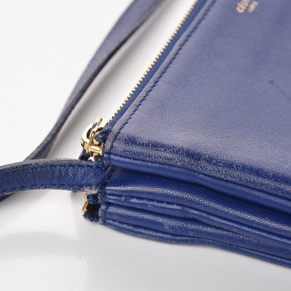 Celine Lambskin Small Trio Crossbody Bag Violet Blue 14 of 15