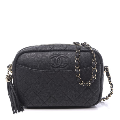 Chanel Iridescent Caviar Quilted Small Coco Tassel Camera Case Black 1 of 11