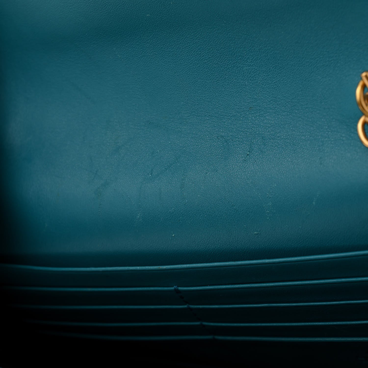 Gucci Velvet Matelasse GG Marmont Chain Wallet Pavone Cyan 15 of 15